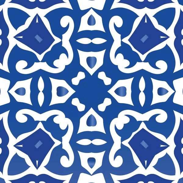 Keramische Tegels Azulejo Portugal Vector Naadloze Patroon Trellis Modern Design — Stockvector