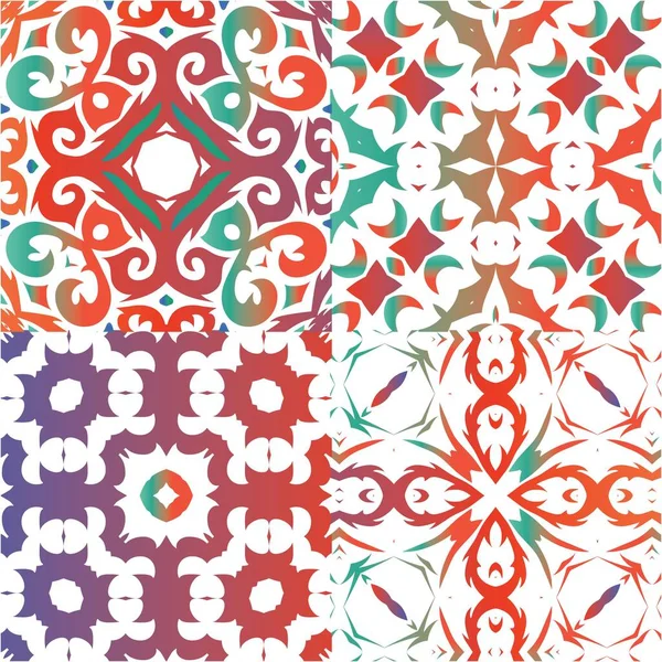 Cerámica Talavera Ornamental Mexicana Diseño Gráfico Kit Patrones Sin Costura — Vector de stock