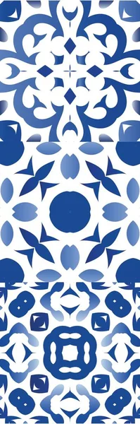 Украшение Azulejo Португальской Плитки Декор Творческий Дизайн Коллекция Векторных Бесшовных — стоковый вектор