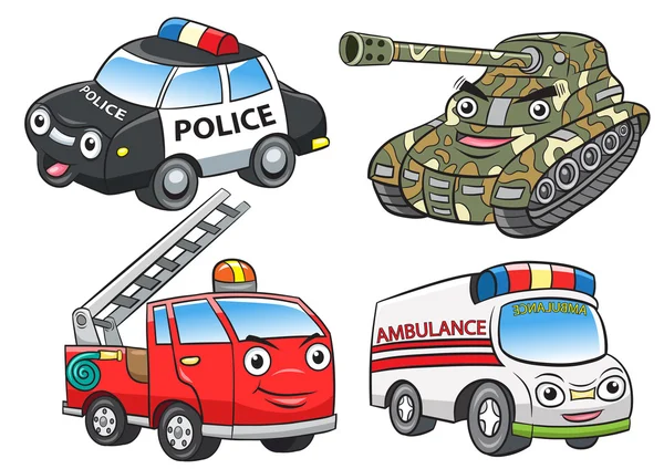 Ambulans tank karikatür polis ateş