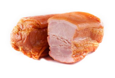 beyaz zemin üzerine pastırma füme.