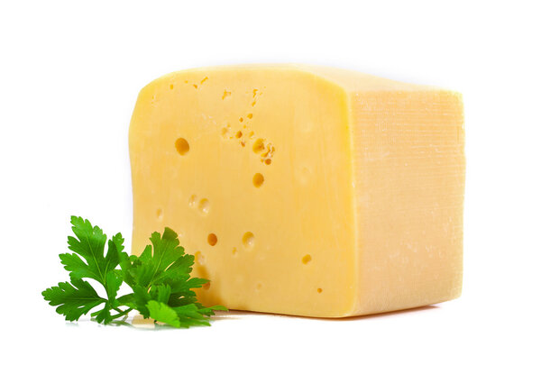 Cheese and parsley leaf.