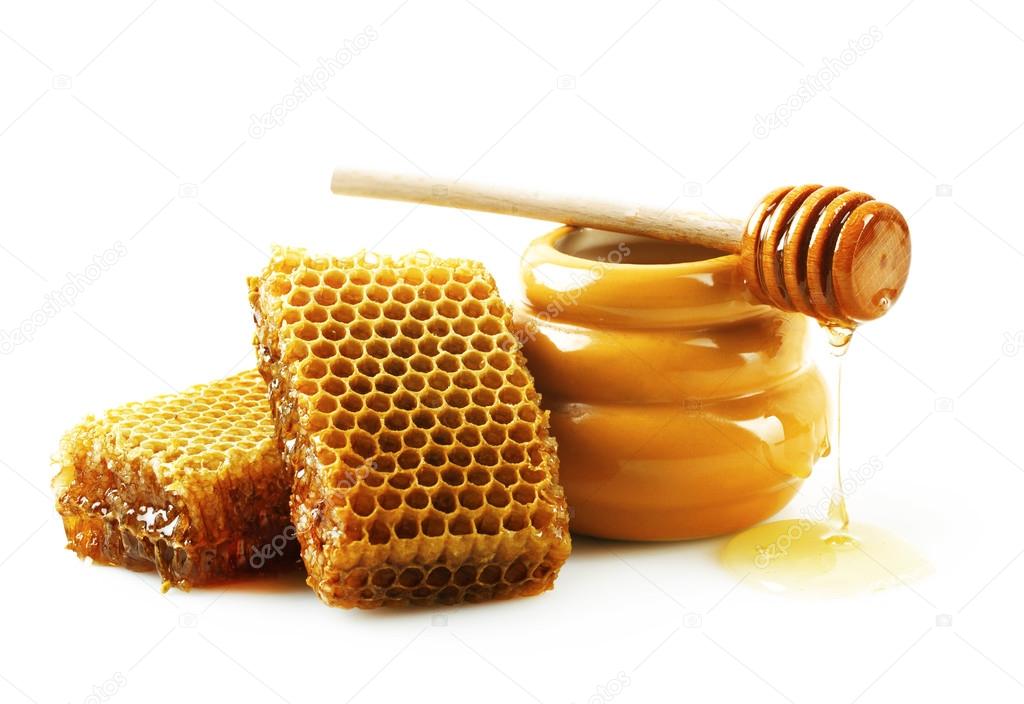 Honeycombs with honey.