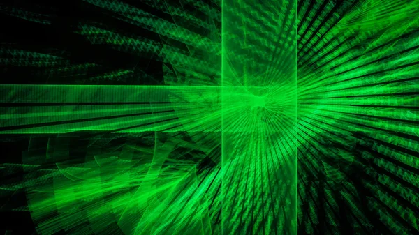 stock image Green glowing geometric stripes