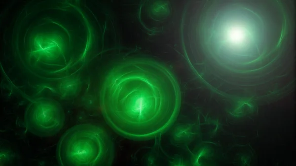 Abstract green glowing circles — Stock Photo, Image