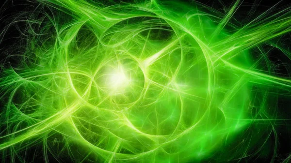 Verde astratto sfera di energia incandescente — Foto Stock