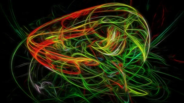 波状の緑と赤のエネルギー ライン — ストック写真