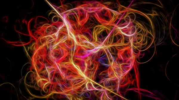 Chaos abstrait de lumière d'énergie colorée rayonnante — Photo