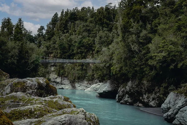 Puente Colgante Hokitika Gorge Scenic Reserve Isla Sur Nueva Zelanda — Foto de Stock
