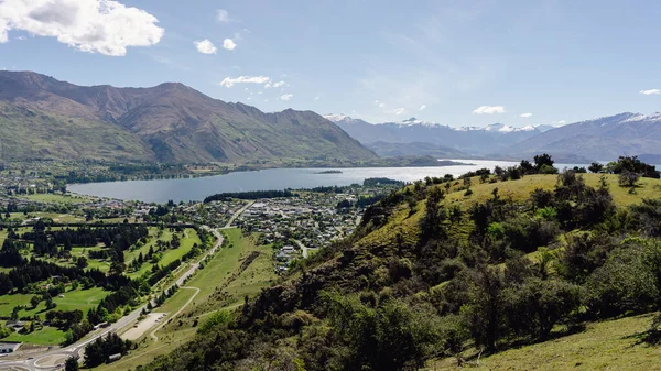 Mirador Ciudad Wanaka Durante Verano Nueva Zelanda Destino Viaje — Foto de Stock