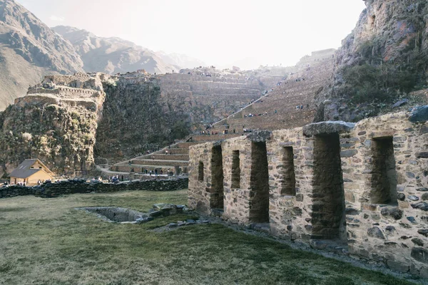 Ruines Archéologiques Ollantaytambo Situées Dans Vallée Sacrée Des Incas Amérique — Photo
