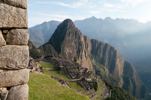 Increíbles Ruinas Machu Picchu Día Soleado Patrimonio Mundial Unesco Perú — Foto de Stock