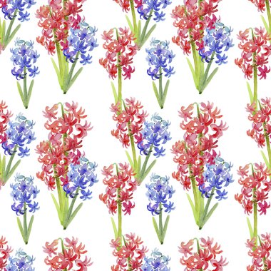 suluboya sümbül çiçek deseni 