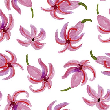 suluboya çiçek lilyum desen 