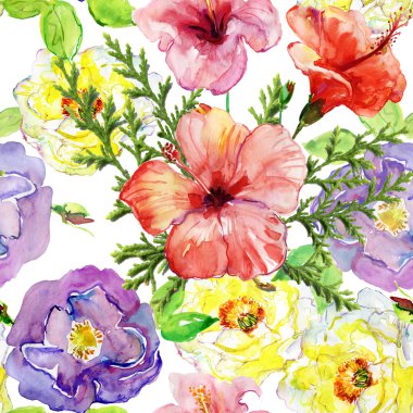 tropikal çiçek boyama desen 