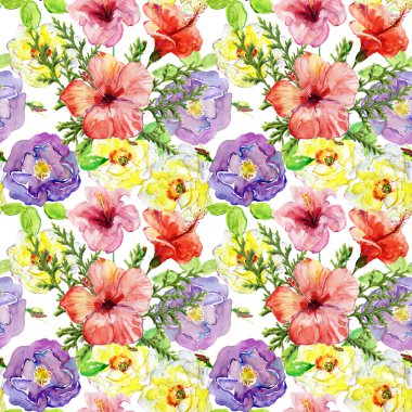 tropikal çiçek boyama desen 