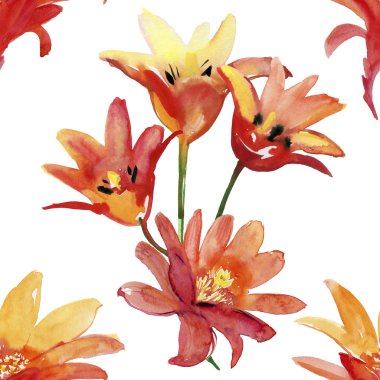 suluboya çiçek deseni 