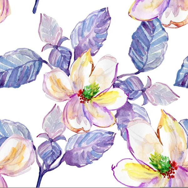 Watercolor floral painting pattern — Stock Photo, Image