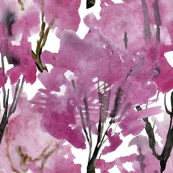 Watercolor floral painting pattern — Stock Photo, Image