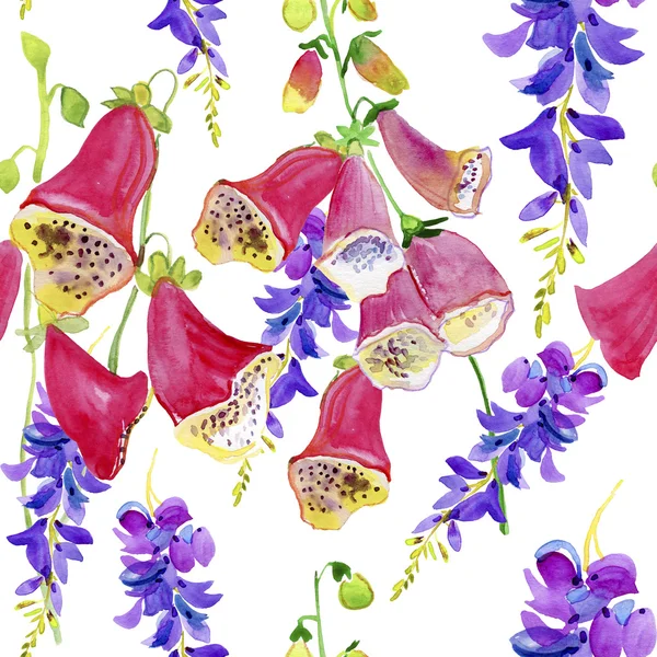 Aquarela padrão de pintura floral — Fotografia de Stock