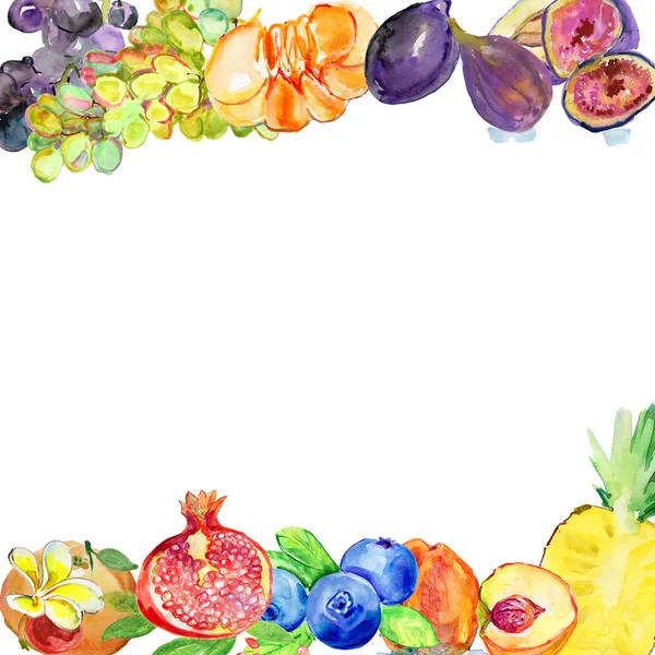 Frutas aquarela Fundo — Fotografia de Stock