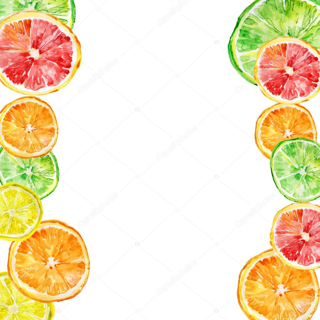  watercolor fruits background 