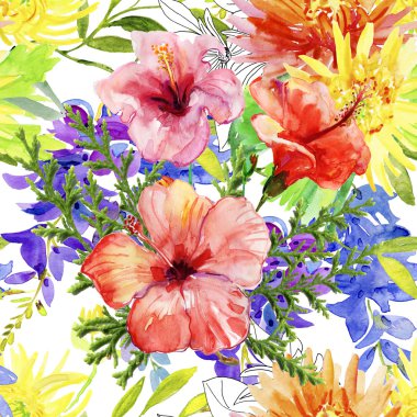 suluboya çiçek deseni 