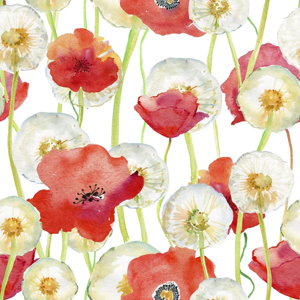 花の水彩画の壁紙 — ストック写真