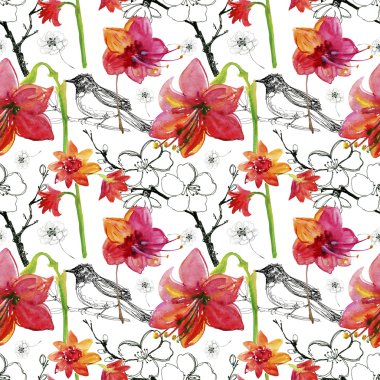 suluboya kır çiçekleri