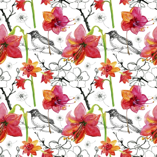 suluboya kır çiçekleri