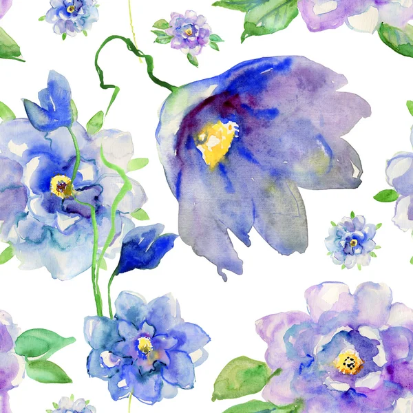 Watercolor Floral Botanical Seamless Pattern — Stock Photo, Image