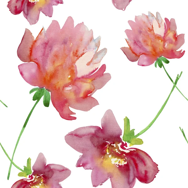 Watercolor Floral Botanical Seamless Pattern — Stock Photo, Image