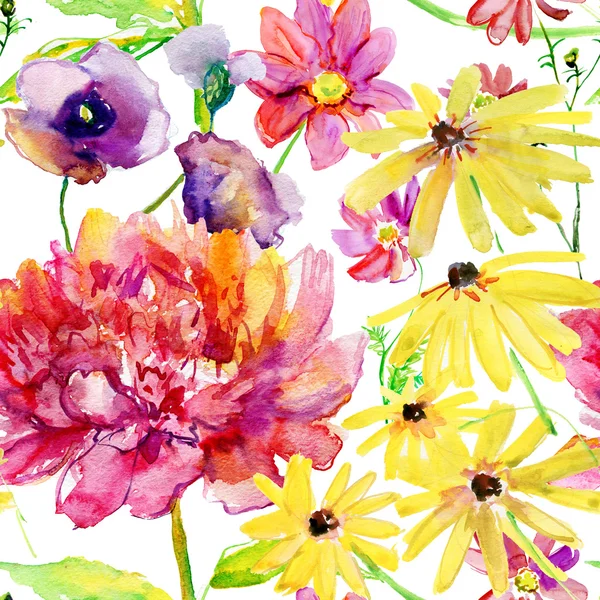 Naadloos patroon met pioenroos bloemen — Stockfoto
