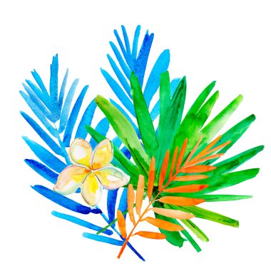 Bright exotic bouquet of flowers clipart