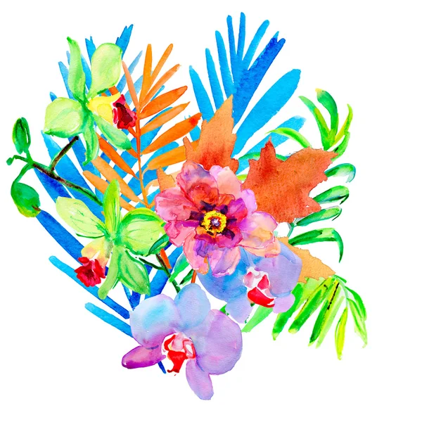 Bright exotic bouquet of flowers — Stock Photo, Image