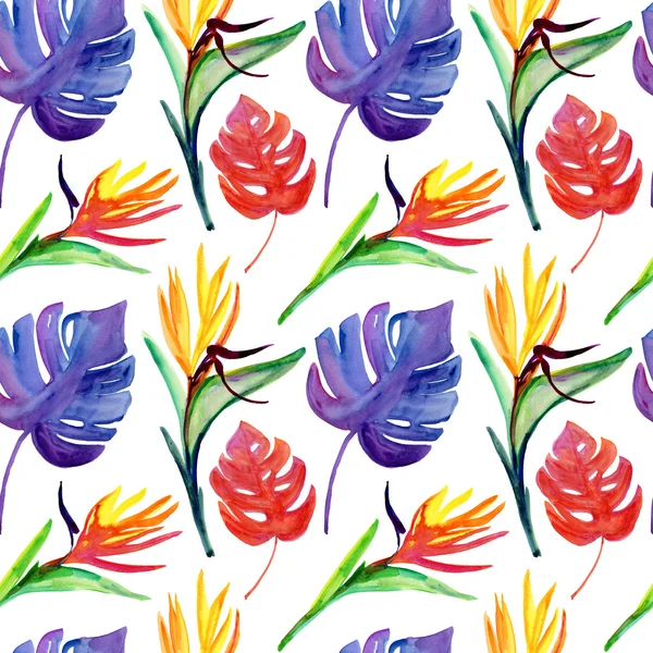 Flowers and leaves seamless pattern — Stock Photo, Image