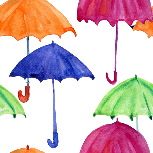 Seamless pattern with watercolor umbrellas — Stock Photo, Image