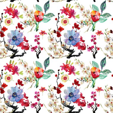 yaz çiçekler ile seamless modeli