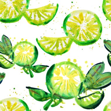 Sulu Boya limon ve limes