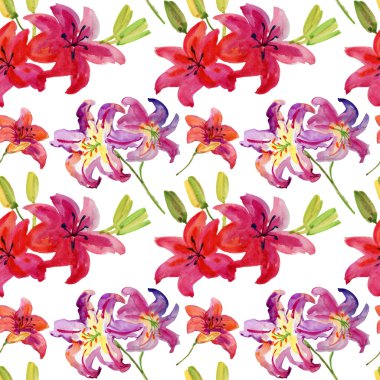 lily çiçekler ile sorunsuz duvar kağıdı