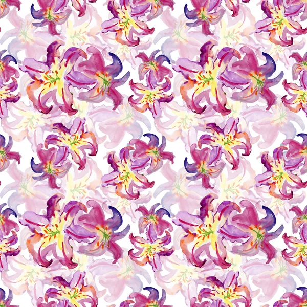 Watercolor pattern with Pink flowers — Stock Photo, Image