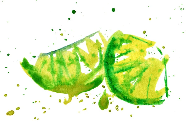 Watercolor lemons and limes — Stock Photo, Image