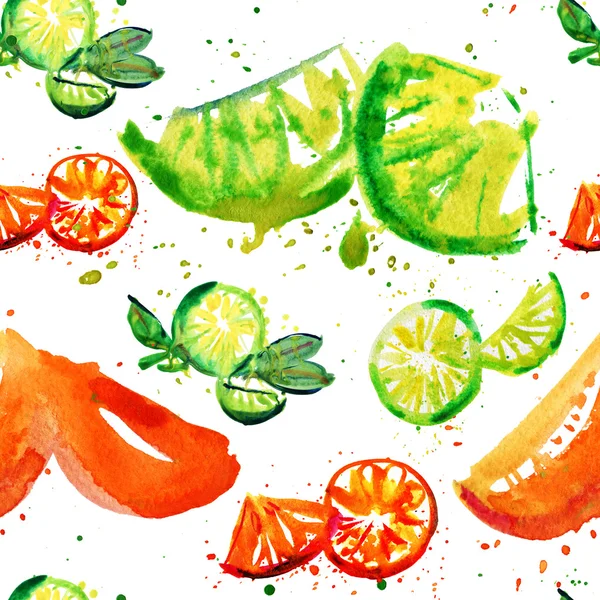 Suluboya portakal ve limon