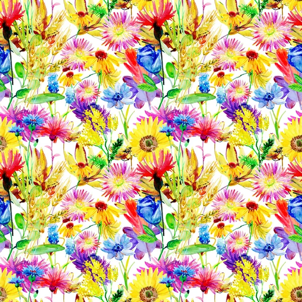 Nahtlose Muster mit Blumen — Stockfoto