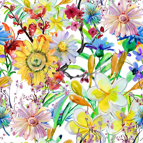 Seamless wallpaper with flowers — Stock Photo, Image