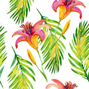 Palmiye ağacı suluboya arka plan