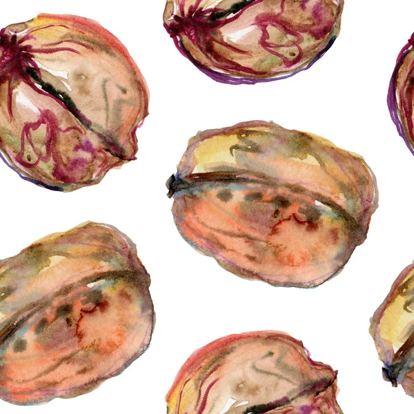 Watercolor walnuts — Stock Photo, Image
