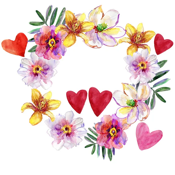 Watercolor Floral Wreath — Stock Photo, Image