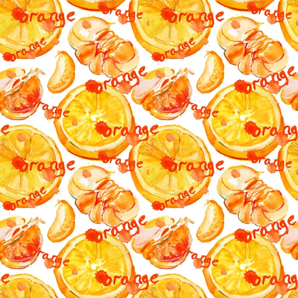 Acuarela rodajas naranjas — Foto de Stock