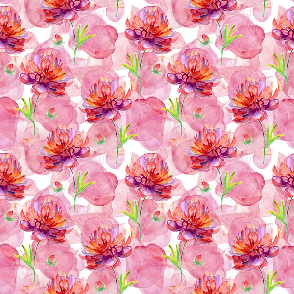 Seamless pattern with pink peonies — Stock Photo, Image